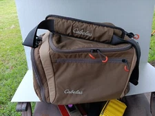 Cabelas Catch All Gear Bag Weather Resistant Tan Polyester 5 Pocket Hunting Fish