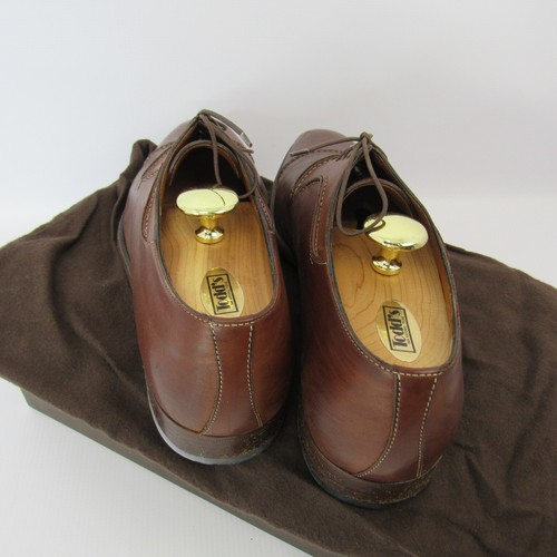 A. Testoni Men's Dress Shoes 10M Garantito Sac. Laced Up Vitello Cacao 495.00 - Picture 3 of 17