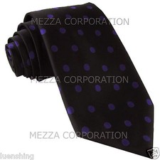 New Brand Q Men's Polyester Necktie Neck tie only Polka Black purple Dots party