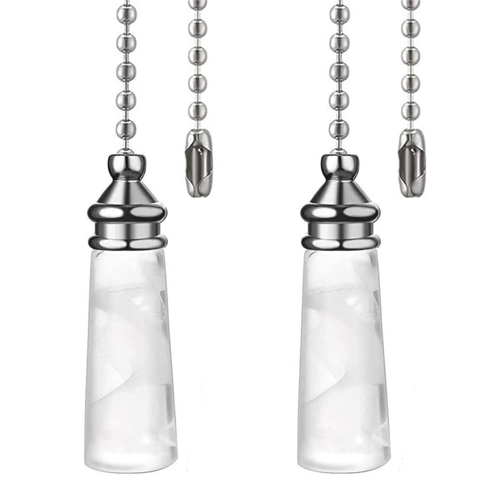 12-Inch Crystal Glass Cylindrical Ceiling Fan Pull Chain Ornament-image