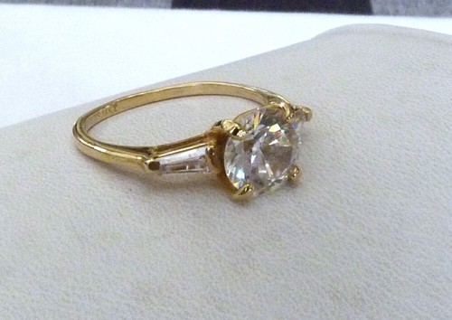 LINDENWOLD'S SOLID 14K YELLOW GOLD 2.5CTTW CUBIC ZIRCONIA RING SIZE 7 3/4 ~ 3.5G - Picture 3 of 10