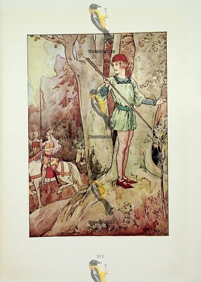 Perceval sieht Ritter der Tafelrunde im Wald, Buchillustration, 1925