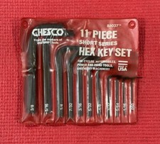 Chesco 88037 SAE 11 Pc Set Hex Key Set Short Series Made In USA
