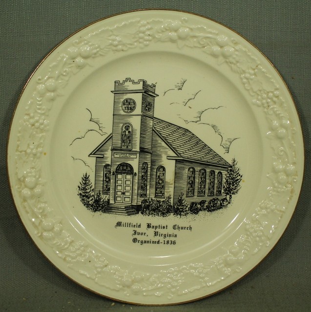 Millfield Baptist Church Ivor Virginia vtg old decorative plate 9 1/4" eBay