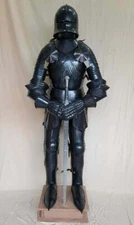 Gothic Black Armor Costume Medieval German Gothic Full Body Armor Suit