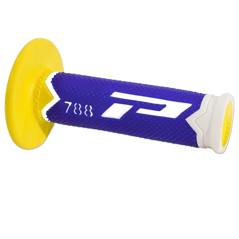 Empuñaduras ProGrip Slim Triple Compuesto MX Moto Yamaha YZ426F Azul Amarillo Foto 3 de 4