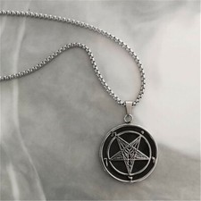 Sigil of Satan Lucifer Pendant Pentagram Occult Necklace Pagan Wiccan