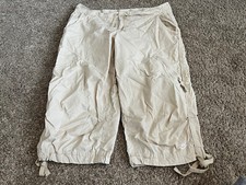 Nike Vintage 90s Y2K Active Capri Size Large L 12 - 14 Tan Beige Khaki Color