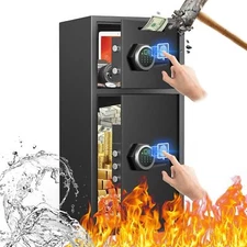 6.5 Cu ft Large Safe Box Fireproof Waterproof Fingerprint Safe with Deposit Slot
