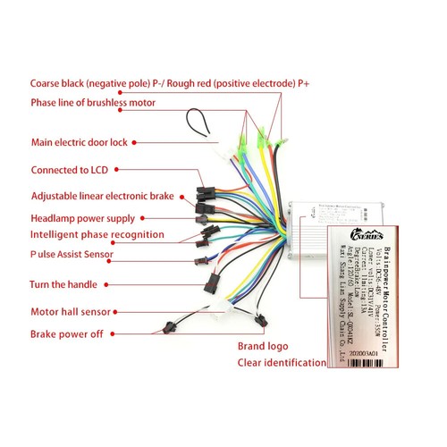 24V/36V/48V 250W/350W E-bike Brushless Controller+Display+PAS+Throttle+Brake Kit - Picture 16 of 24