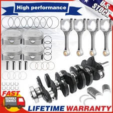 Crankshaft + 4X Con Rods +Pistons Bearings Set For Hyundai Santa Fe KIA Optima