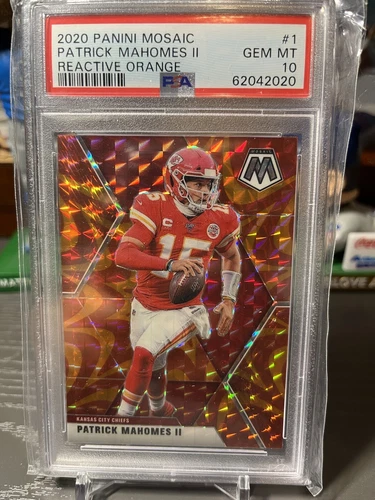 2020 Panini mosaic red & orange reactive patrick mahomes