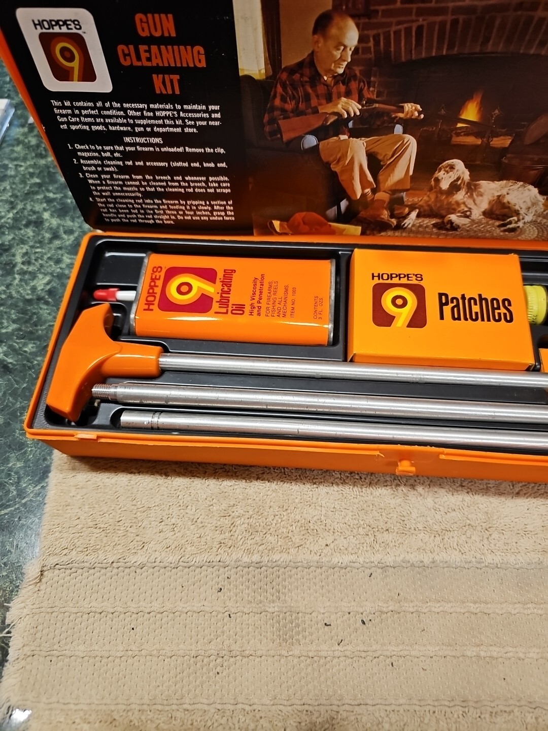 Vintage Hoppe's Gun Cleaning Kit Storage Box Universal Rifle & Shotgun