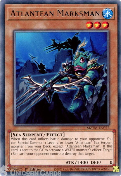 MZTM-EN072 Atlantean Marksman : Rare 1st Edition Mint YuGiOh Card