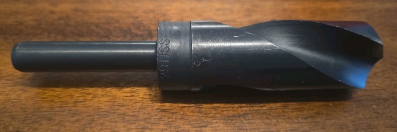 29 mm HSS 9341 Drill Bit Black Oxide with 1/2 Inch Straight Reduced Shank