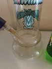 Glass Water Pipe Bong with Blue Bowl Slide, Mathematics Logo — photo 3