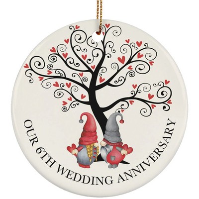 Funny Gnome Couple 6 Years Ornament Our 6th Wedding Anniversary Christmas Gift