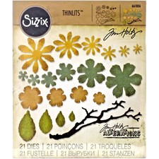 Small Tattered Florals Sizzix Thinlits Flower Die Set by Tim Holtz 661806 NEW
