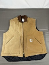 Vintage 90s Carhartt VQ186 Brown Quilted Artic Vest Union Made Men  s Sz XL