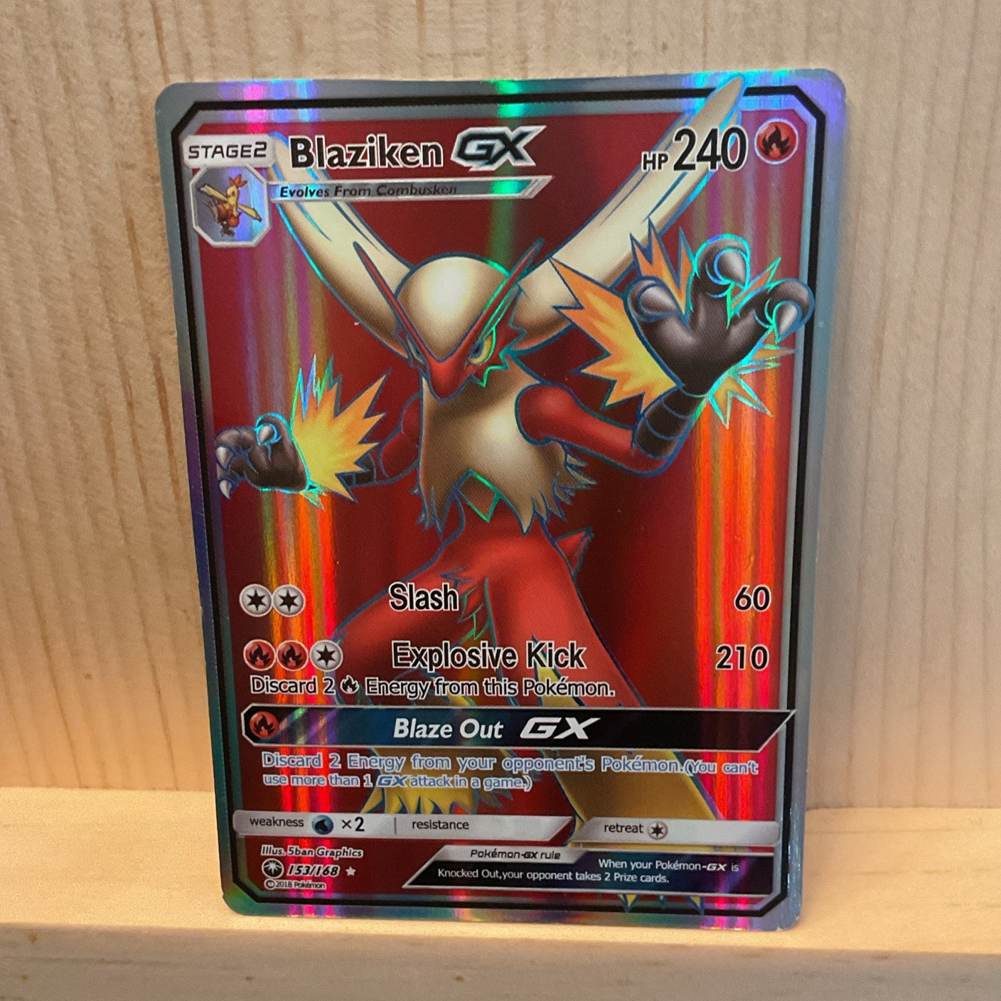 The Pokémon Company Blaziken GX 153/168 Celestial Storm Full Art Holo UR ENG