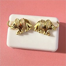 925 Sterling Silver Moissanite Elephant Stud ...
