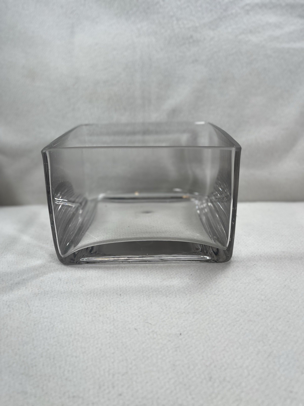 Clear Square Low-Block Glass Vase Pan Block Vase