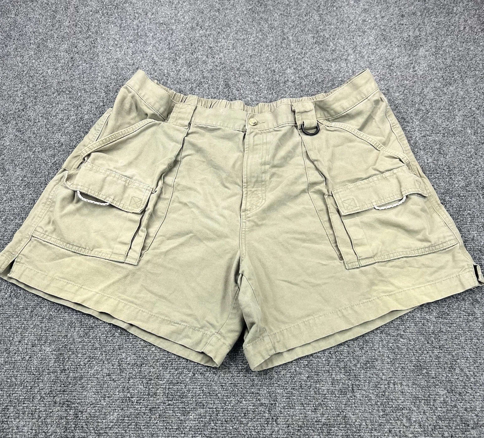 Columbia Shorts Mens 2XL Green Beige PFG Fishing Half Moon II Mesh Pockets