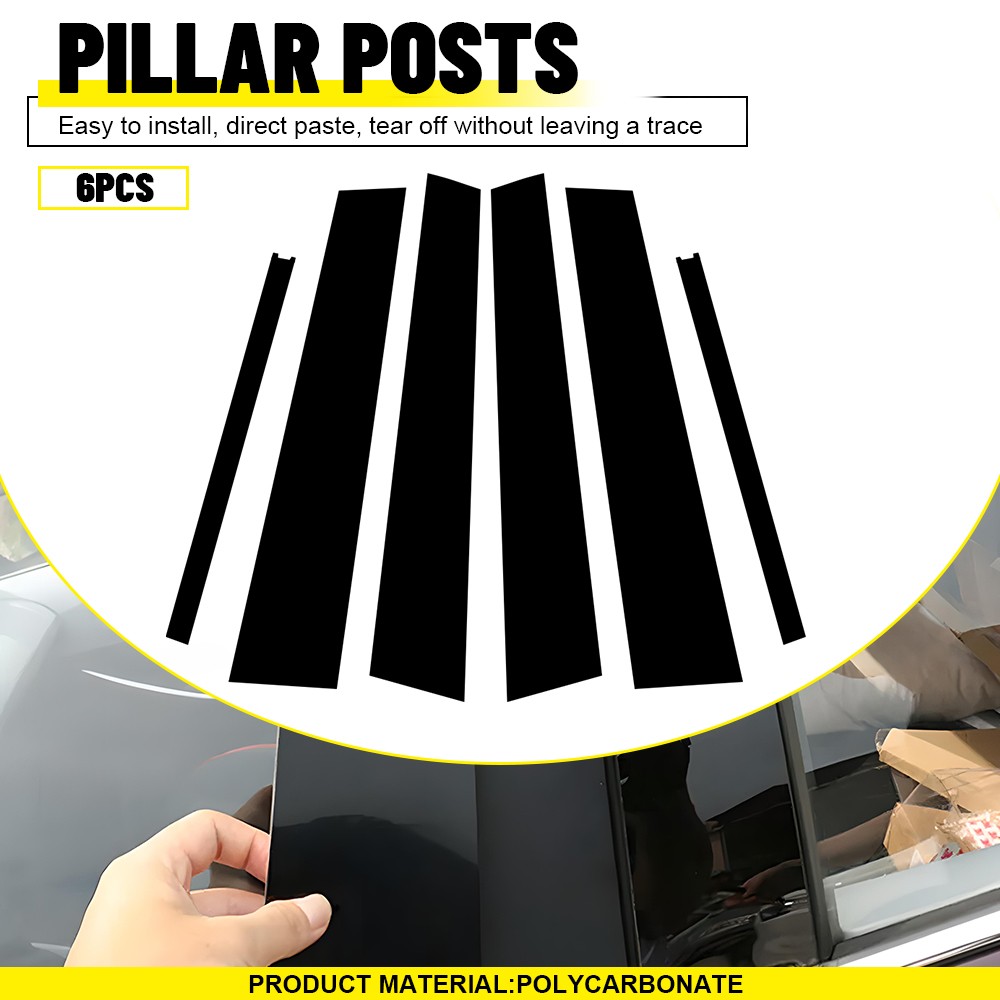 For 2018-2024 Chevy Equinox Gloss Black Door Side Window Pillar Posts Cover Trim