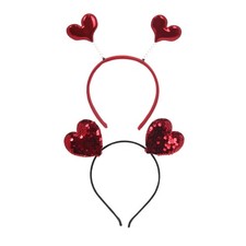 Adult Bouncing Heart Sequins Headband Makeup Ornament Festival Parties Hairband