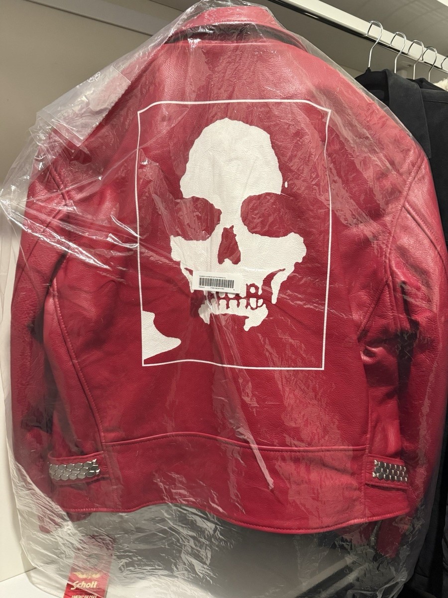 [max］Supreme/Schott Schott NYC x Supreme x Number (N)ine Red Skull Studded Limited