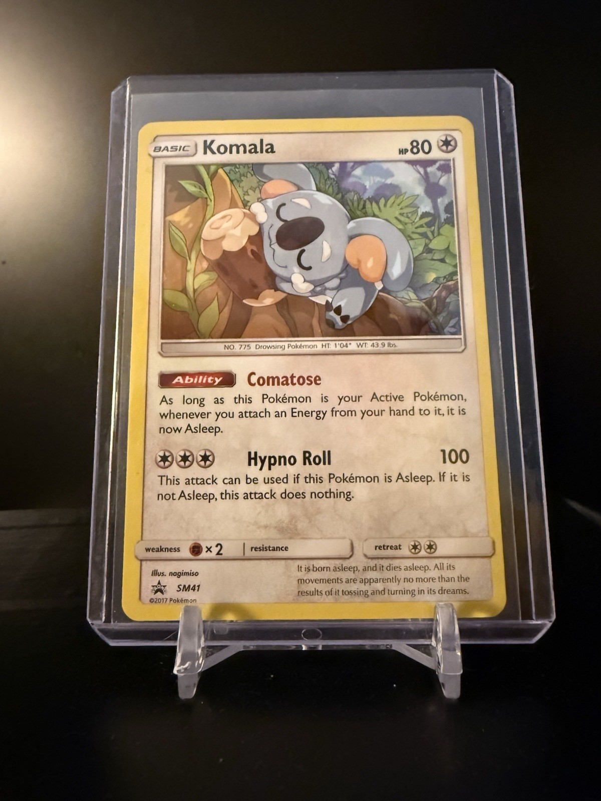 923084 - Pokemon Sun & Moon Black Star Promo SM41 Komala Holo LP