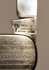Altes Böker / Boker Manufaktur Taschenmesser, Klappmesser  mit Lederetui