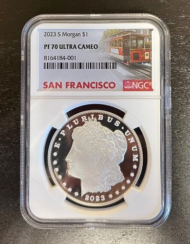 2023-S Morgan Silver Dollar NGC PF70 Ultra Cameo San Francisco Label .999 Silver