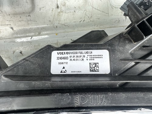 2021 VOLVO S60 LH LEFT Headlamp LED w/adaptive - Picture 6 of 16