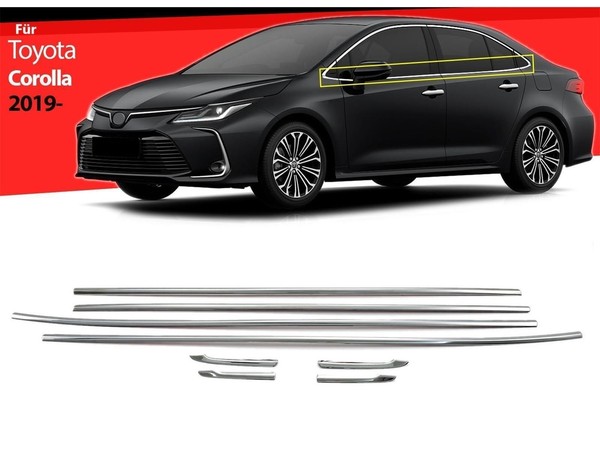 Fensterleisten FüR Toyota Corolla E210 Zierleisten Edelstahl Ab 2018 Limo 8 Tlg-image