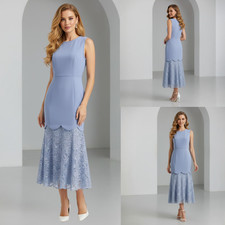 Women Sleeveless Midi Dress Ladies Solid Tank Dresses Party Gown Long Dresses