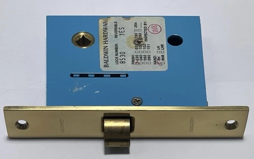Baldwin 8530 Small Blue Case Mortise Lock RH for Knobs Estate Collection