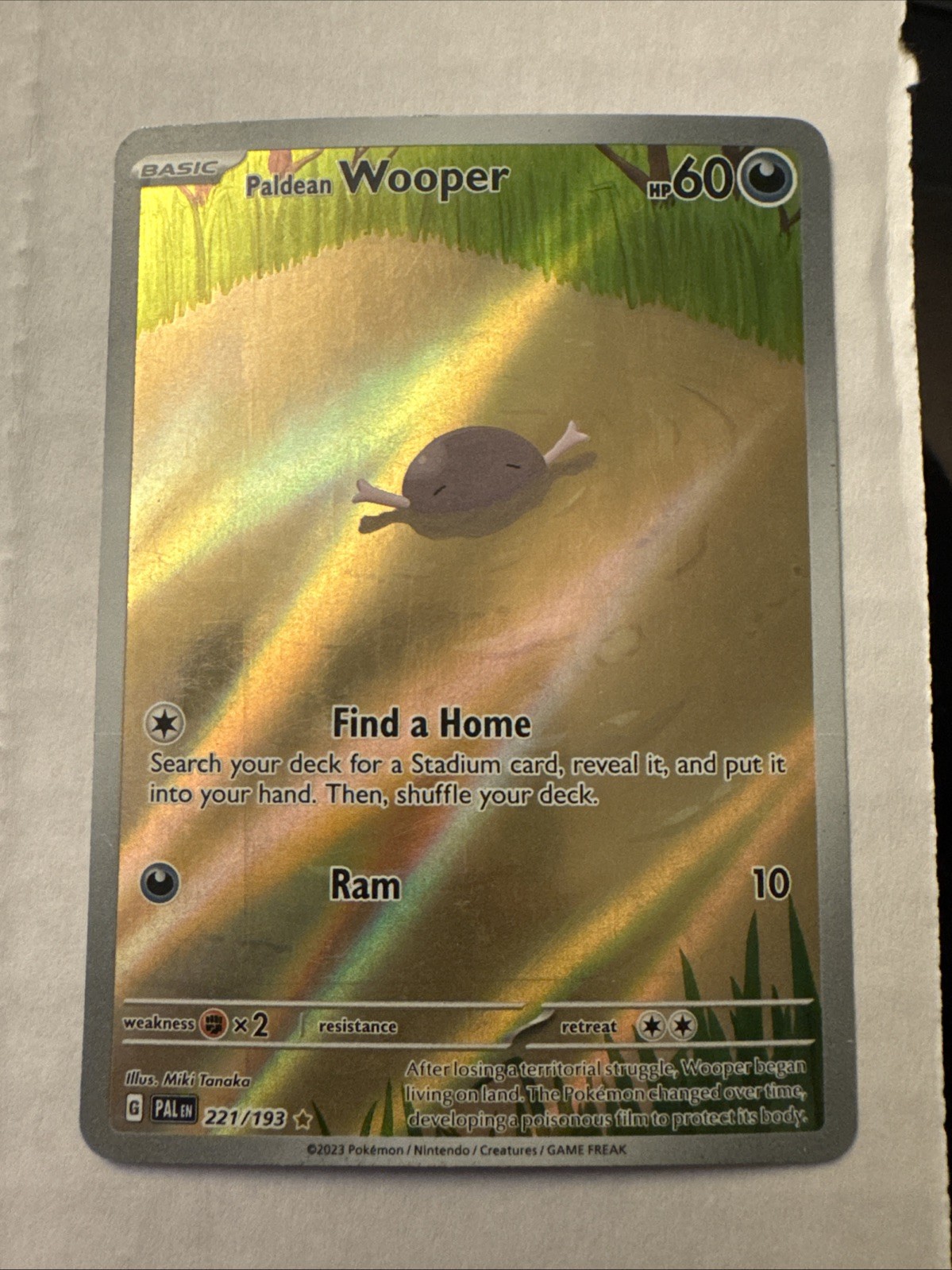 Paldean Wooper 221 Paldea Evolved Illustration Rare IR Card Pokemon TCG