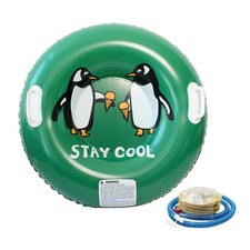 Foldable Inflatable Snow Sled Tube w/ Handles - Family Winter Fun