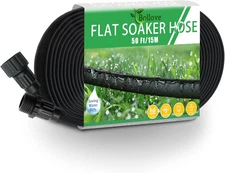Flat Soaker Hose 50Ft, Heavy Duty Double Layer Design, Drip Irrigation Hose Save