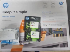 NEW HP DeskJet 2752 All-in-One Wireless Color Inkjet Printer EXTRA INK