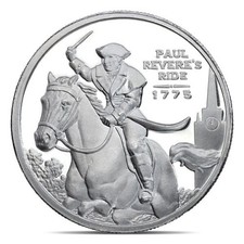 1/2 Ounce Paul Revere .999 Fine Silver Round 97.90 per troy oz