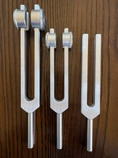 Three Medical-Grade Tuning Forks: C128, C256, C512 Hz