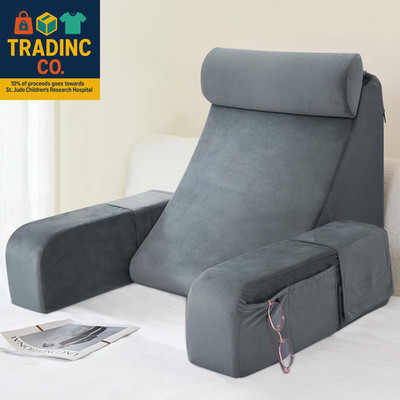 Reading Pillow for Sitting in Bed Adult, 19'' Back Support Pillow for Bed Sitting