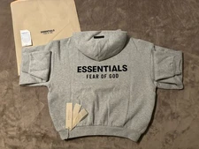 NEW Kids FOG Essentials Light Heather Grey Hoodie Size 10/Large 100% Authentic✅