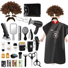 Barber Pretend Play Toy,29 PCS Shaving Kit for Boys,Styling Accessories with ...