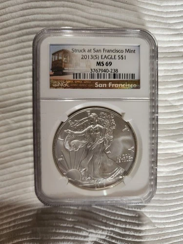 U.S. Mint American Eagle 2013 1 oz Silver Coin MS 69 NGC Certified