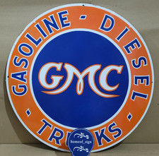 Gmc Gasoline Porcelain Enamel Sign 30 X 30 Inches 1 Sides