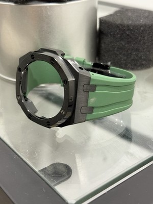 Casio G-Shock GA2100 Casioak Mod kit AP Royal Oak Custom Steel  Green Strap