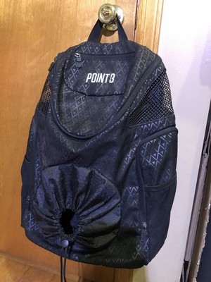 Point 3 Road Trip Basketball Backpack Black on Black Bag Geometric Canvas